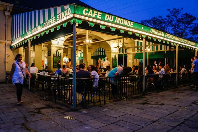 Cafe Du Monde, located in Jackson Square, New Orleans Lousisana.